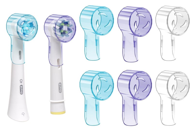 seplouis Toothbrush Covers for Oral b & iO Electric Toothbrush Head, Multi-Colored, Pack of 6(Blue, Purple, Transparent)